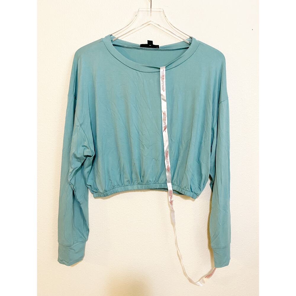 Misguided Ave Teal Crew Neck Top and Midi Skirt Set Women's Size 12